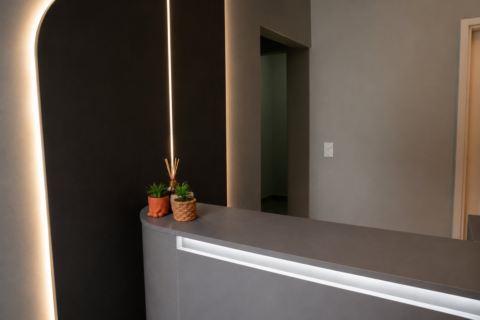Detalhe da recepção
